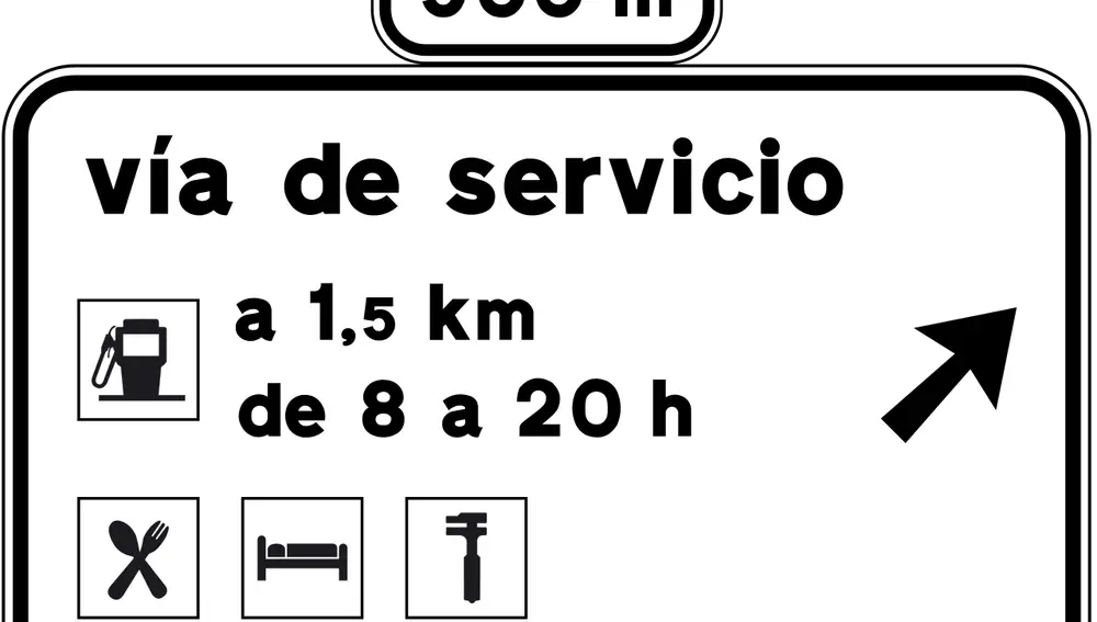 Señal de tráfico de vía de servicio