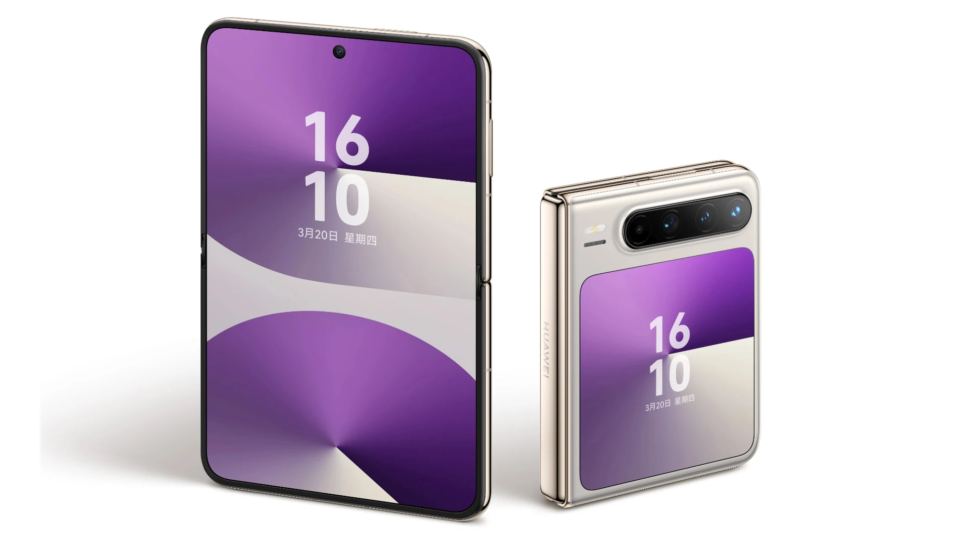 Diseño del HUAWEI Pura X plegado y desplegado
