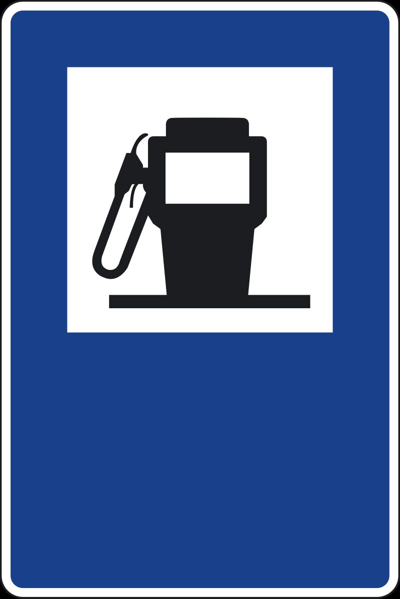 Señal de tráfico gasolinera