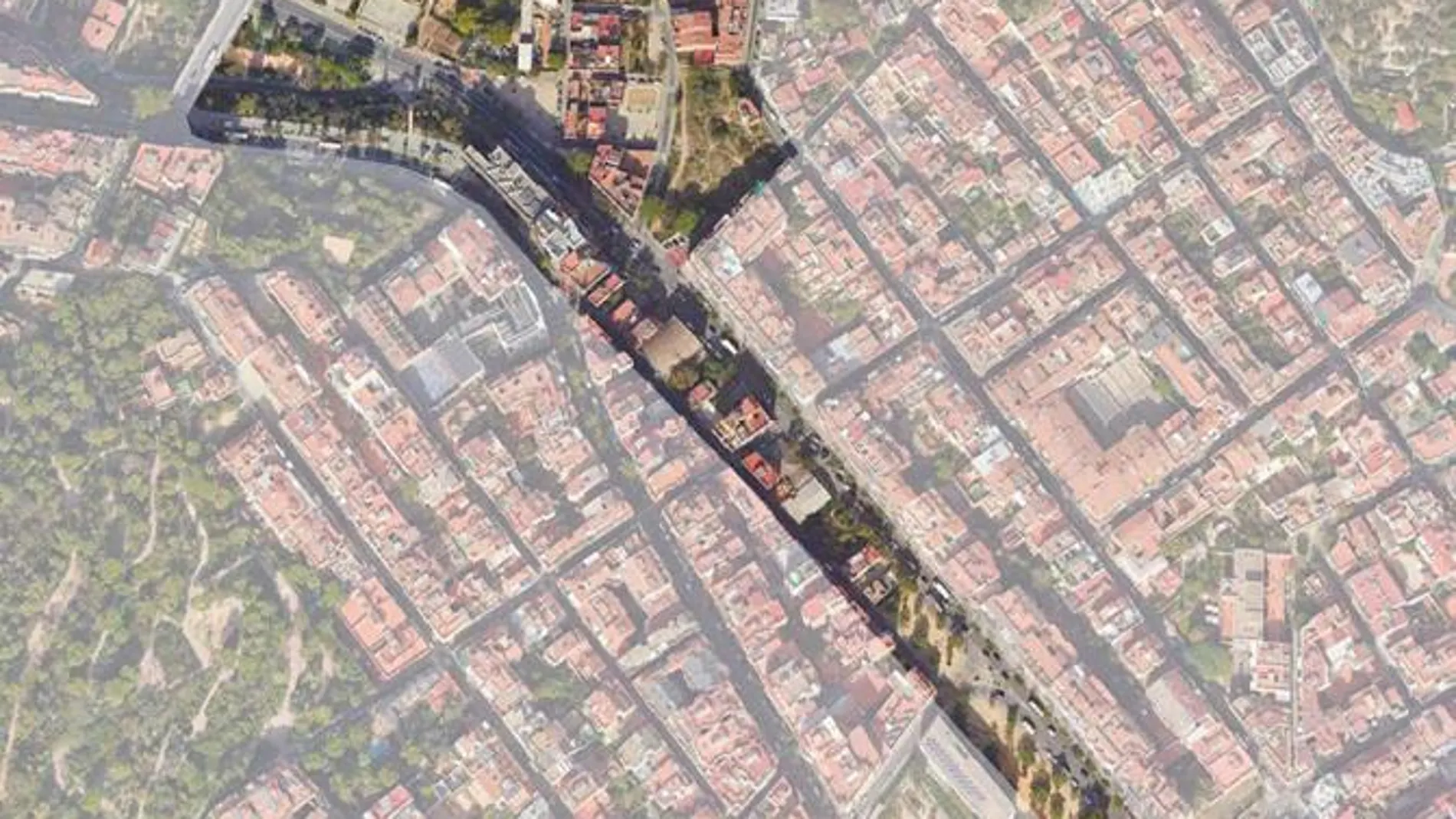 Espacio que ocupará la futura Rambla Verde de Vallcarca