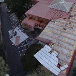 Tejado arrancado por el temporal. 