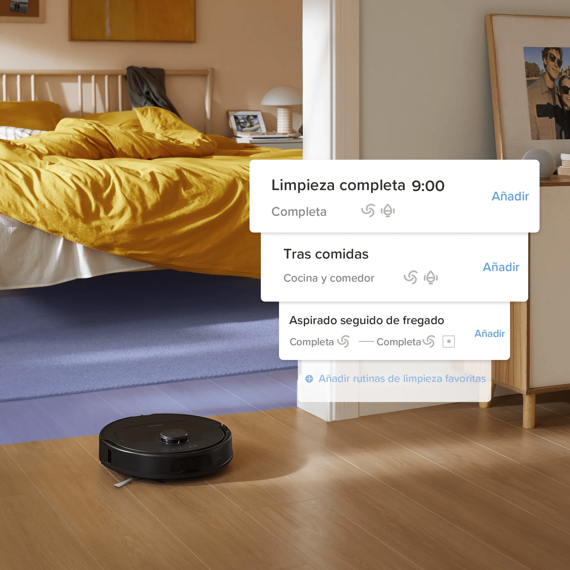 Desde la app, podrás programar la limpieza y guarda como accesos directos las acciones más frecuentes