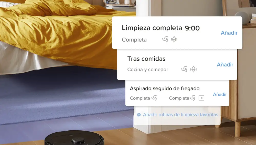 Desde la app, podrás programar la limpieza y guarda como accesos directos las acciones más frecuentes