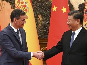 Pedro S&aacute;nchez y Xi Jinping