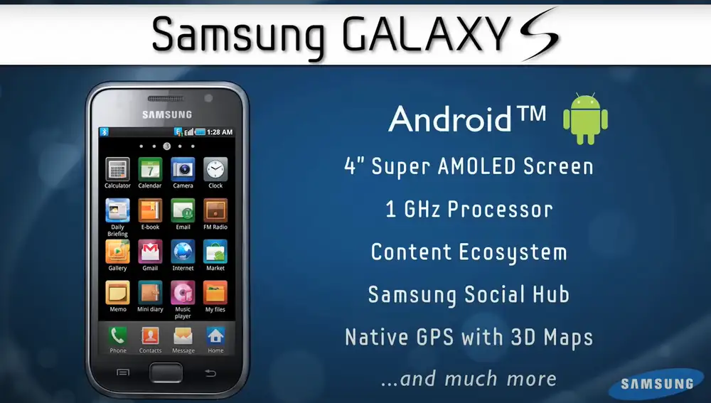 La presentación con la que Samsung anunció las características del Galaxy S en 2010