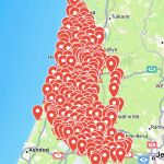 Zona de Israel donde se ha activado la última alarma por misiles de los hutíes