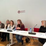 El Jefe De La Oficina De Prensa En Catalunya De Aena, Manel Fran; La Directora General De Turisme De Catalunya, Cristina Lagé; La Presidenta De Paradores, Raquel Sánchez, Y La Diputada De Turismo De La Diputación, Ana Herrera
