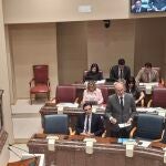 El consejero de Educación y Formación Profesional, Víctor Marín, durante su comparecencia de hoy en la Asamblea Regional