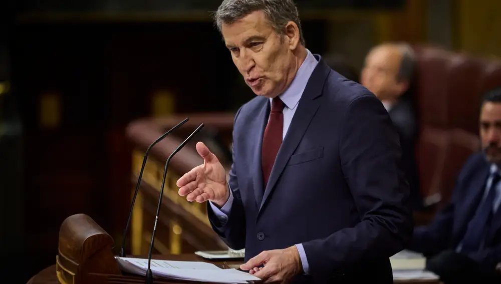 Intervención del líder del PP, Alberto Núñez Feijóo, Comparecencia del presidente del Gobierno, Pedro Sánchez,