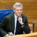 Rueda, hoy, en el Parlamento de Galicia.