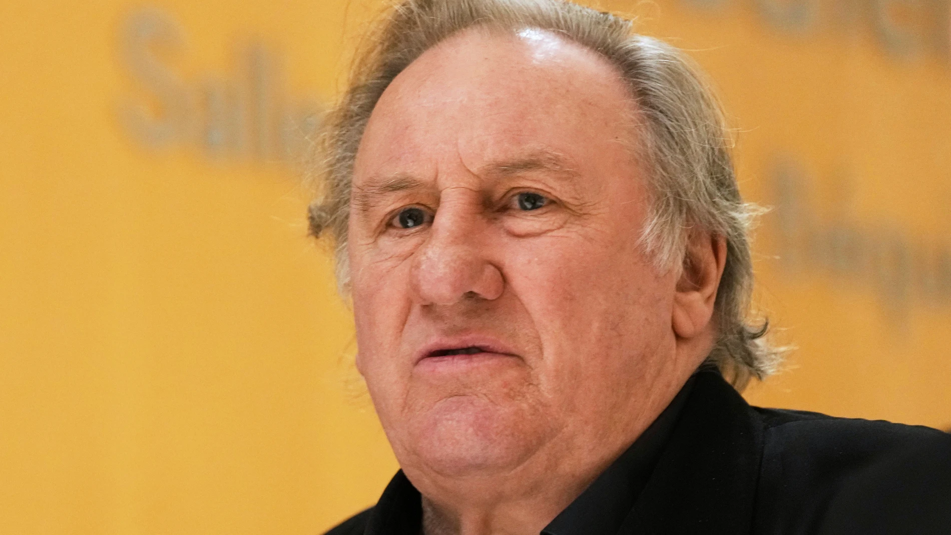 French actor Gerard Depardieu arrives at his trial for the alleged sexual assaults of two women on a film set in 2021, Wednesday, March 26, 2025 in Paris. (AP Photo/Aurelien Morissard)