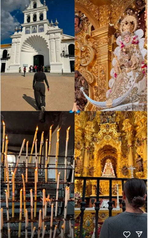 Story de Anabel Pantoja desde Almonte con la Vírgen Rocío