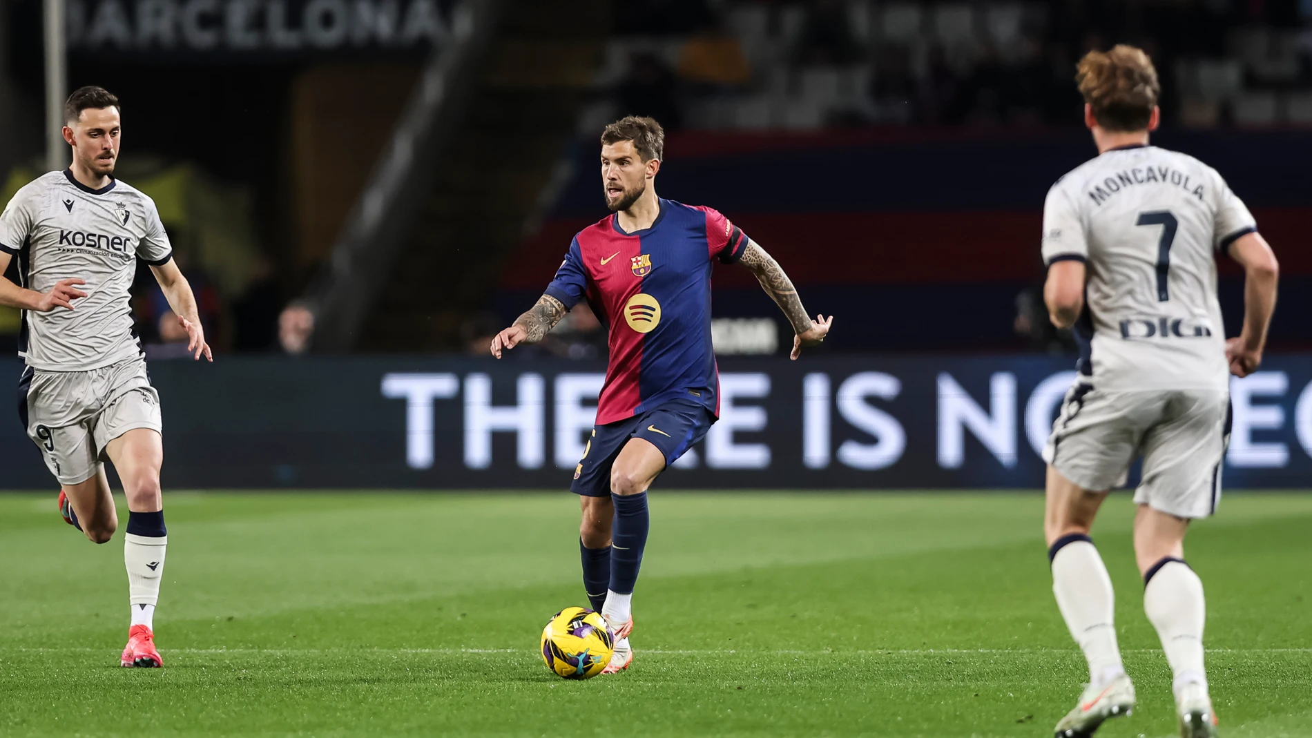 Inigo Martinez of FC Barcelona in action during the Spanish league, La Liga EA Sports, football match played between FC Barcelona and CA Osasuna at Estadi Olimpic Lluis Companys on March 27, 2025 in Barcelona, Spain. AFP7 27/03/2025 ONLY FOR USE IN SPAIN