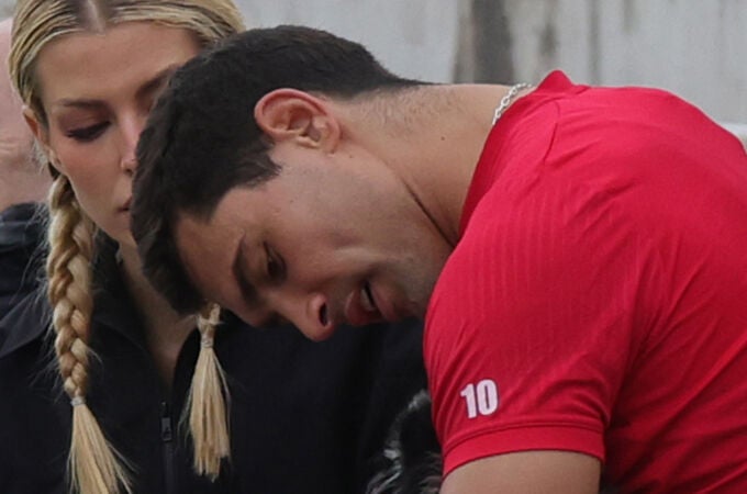 Jessica Goicoechea y Manuel Moreno, muy enamorados en los entrenamientos del deportista