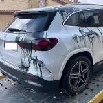 En este estado quedó el coche de la magistrada tras ser vandalizado el pasado día 8