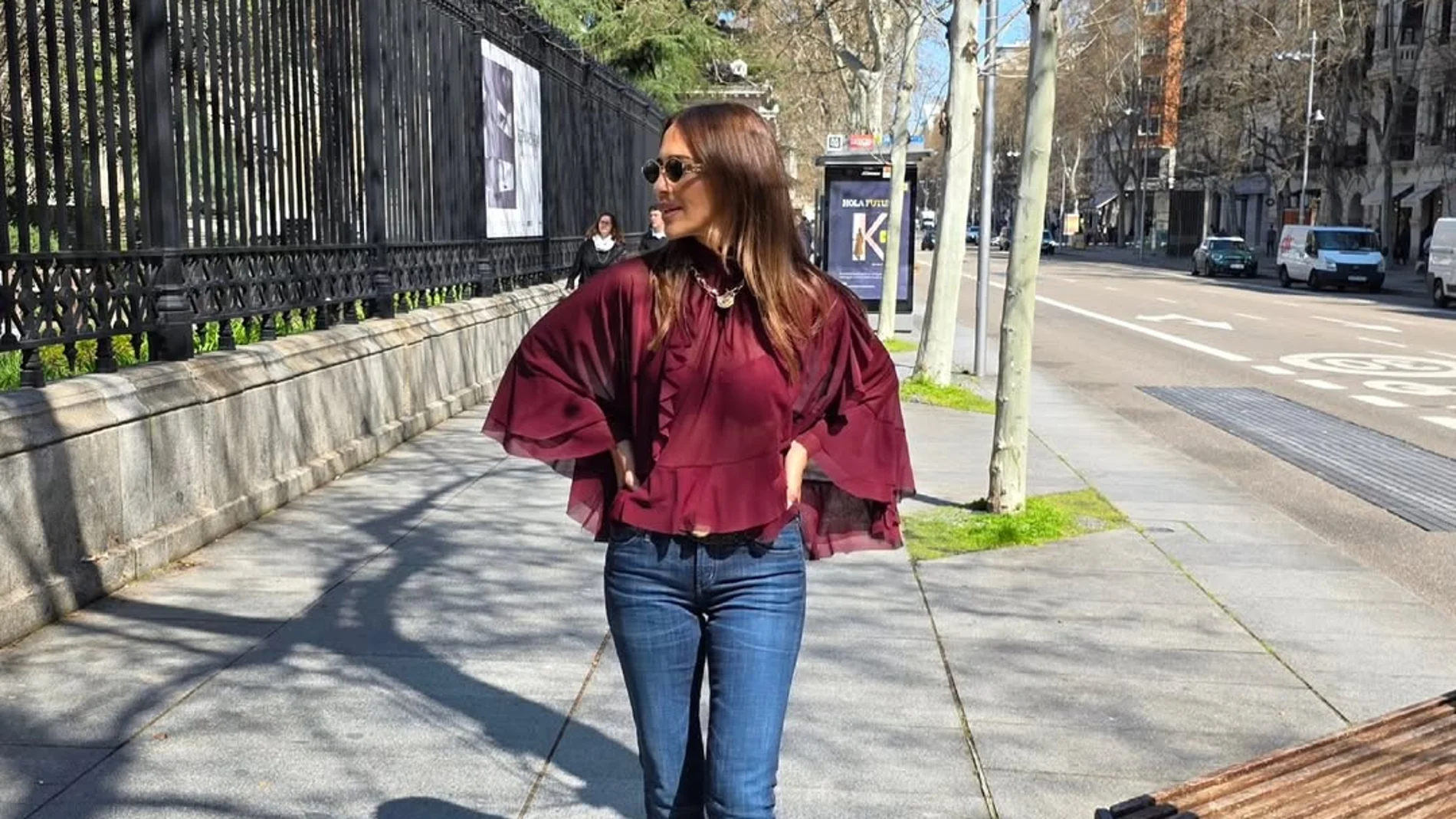 Paula Echevarría con blusa de Zara.
