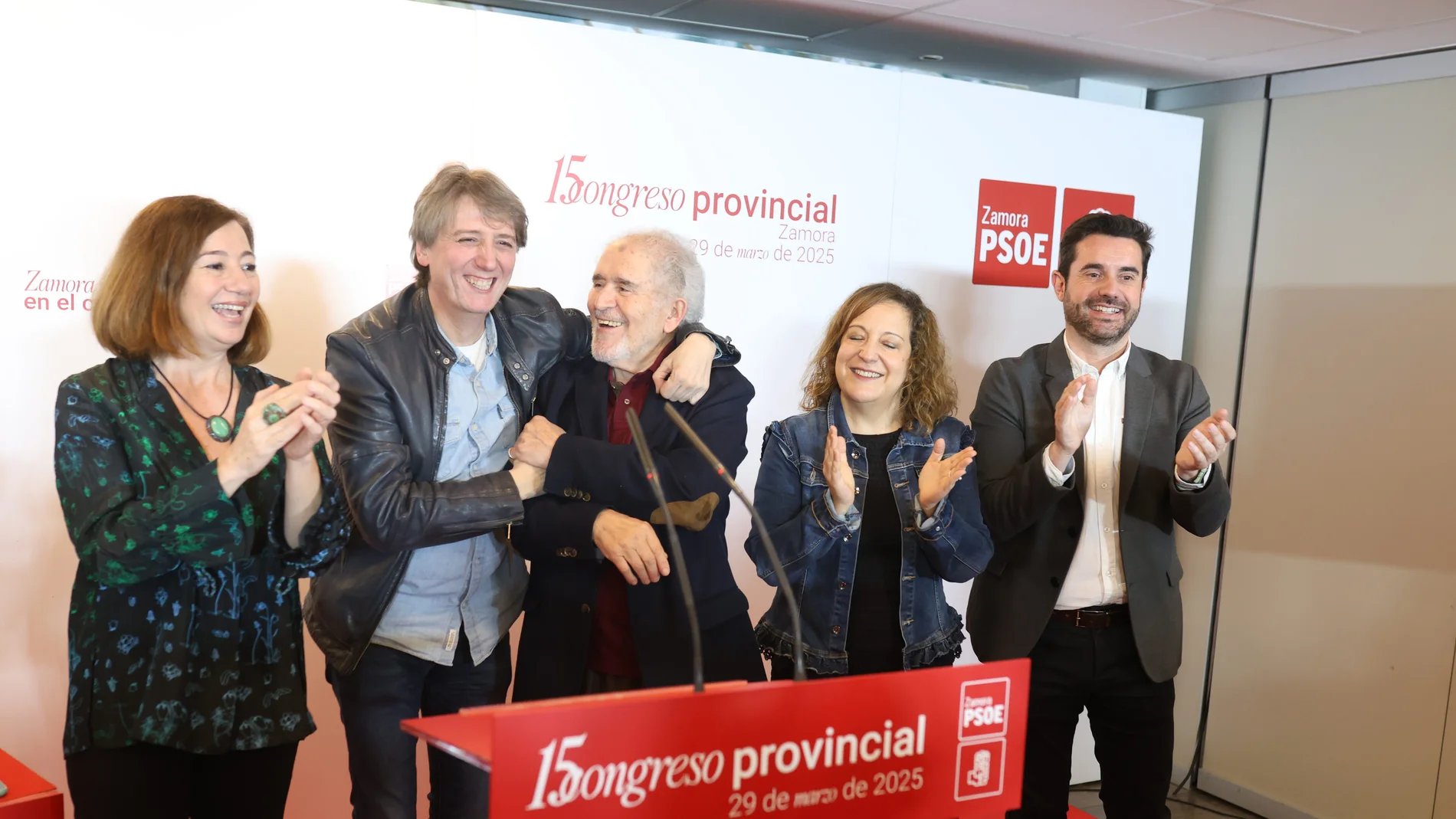 Carlos Martínez y la presidenta del Congreso de los Diputados, Francina Armengo, asisten al XV Congreso Provincial del Partido Socialista de Zamora