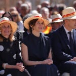 La presidenta de la Comunidad de Madrid, Isabel Díaz Ayuso, este sábado en la Jura de Bandera de personal civil celebrada en Alcobendas