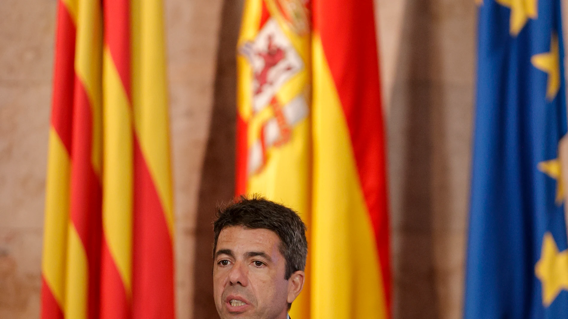 GRAFCVA6798. VALENCIA, 01/04/2025.- El president de la Generalitat, Carlos Mazón, preside la presentación del Plan de Promoción Exterior 2025 del IVACE+i Internacional. EFE/Manuel Bruque