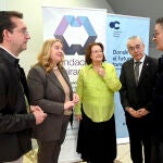 La alcaldesa de Burgos, Cristina Ayala, junto a José Luis Cuesta, Roberto Sáiz y Simona Palacios en la presentación oficial de la Declaración de Burgos: Autismo y Calidad de Vida,