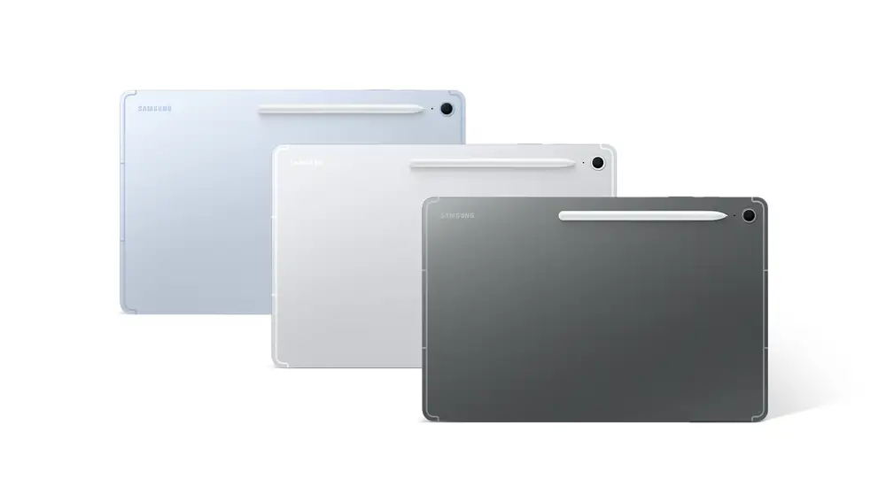 Los tres colores disponibles para las Galaxy Tab S10 FE