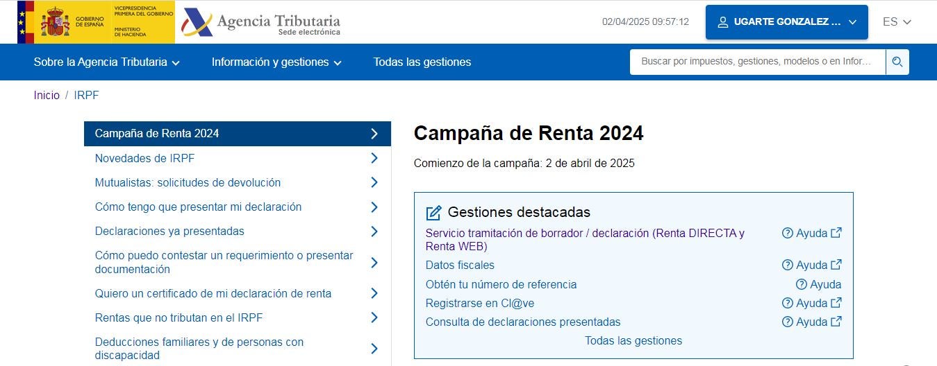 Cómo revisar tus datos fiscales para la Renta 2024 con Cl@ve, DNIe o ...