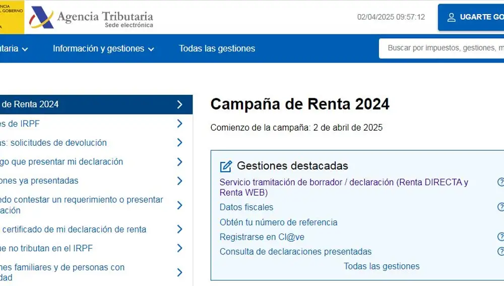 Aquí se podrá acceder a la consulta de los datos fiscales