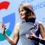 La ex directora general para España y Portugal de Google, Fuencisla Clemares, durante su intervención en el congreso anual de la Asociación de Empresas del Gran Consumo (Aecoc), 