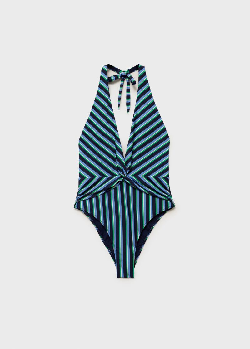 Bañador de estampado de rayas.