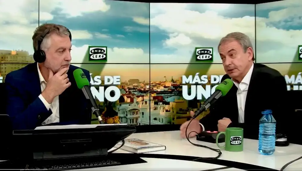 Rodríguez Zapatero, durante su entrevista en Más de Uno de Onda Cero