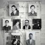 Fotograma del documental de TV3 Barcelona 1962. L’ombra dels Creix. En la foto se puede ver a Manuel Vázquez Montalbán y Anna Sallés entre otros estudiantes que pasaron por Via Laietana