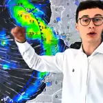 Jorge Rey, el joven aficionado a la meteorología, en su última predicción del tiempo.