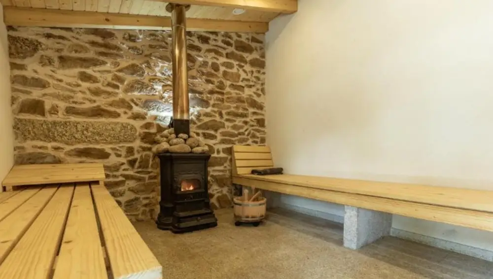 Sauna del Estrela Cottage de Torrozelo (Portugal) donde ha hecho la reserva Aldama