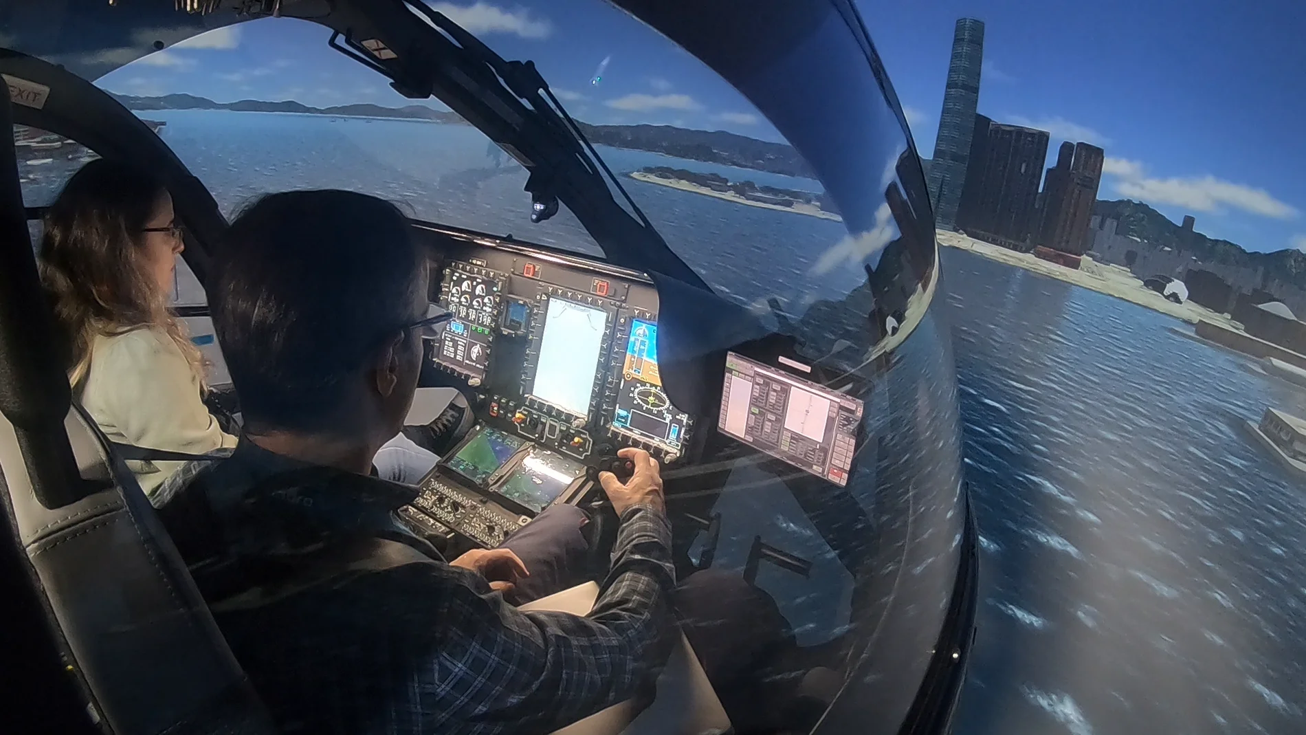 Imagen del simulador de helicóptero desarrollado por Indra