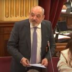 El diputado de Vox, Sergio Rodríguez, durante su intervención en el Parlament
