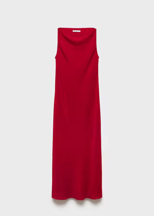 Vestido midi satinado.