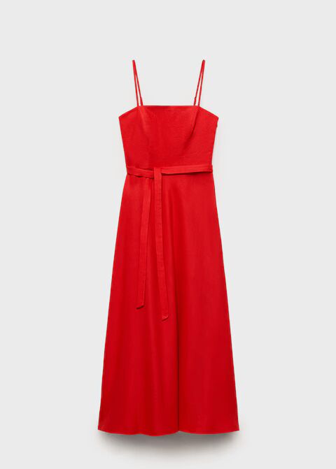Vestido lino lazo.