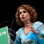 La secretaria general del PSOE -A María Jesús Montero participa en el 15 congreso provincial de Almería celebrado en Vícar