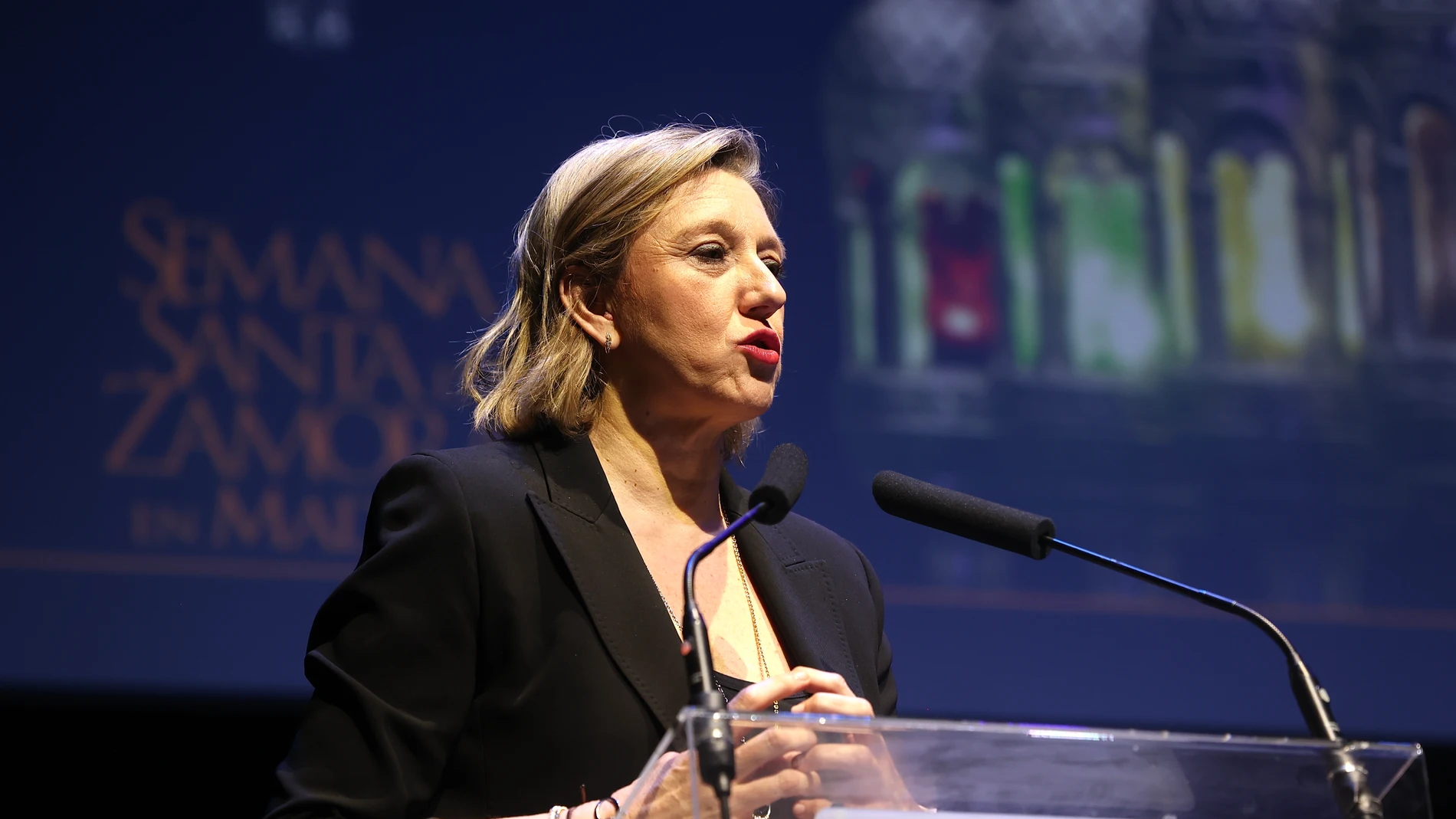 La vicepresidenta de la Junta de Castilla y León y consejera de Familia e Igualdad de Oportunidades, Isabel Blanco, participa en el 73º Pregón de la Semana Santa de Zamora en Madrid.