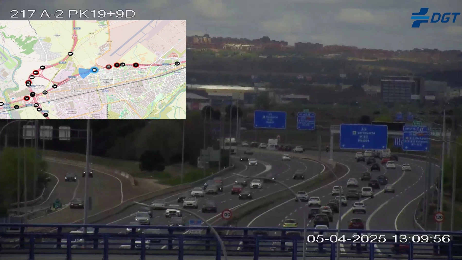 Tráfico: cortado desde este lunes el enlace de la A-2, sentido Madrid, con la M-50/M-45 sur