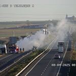 Incendio de un camión a la altura de Tembleque.