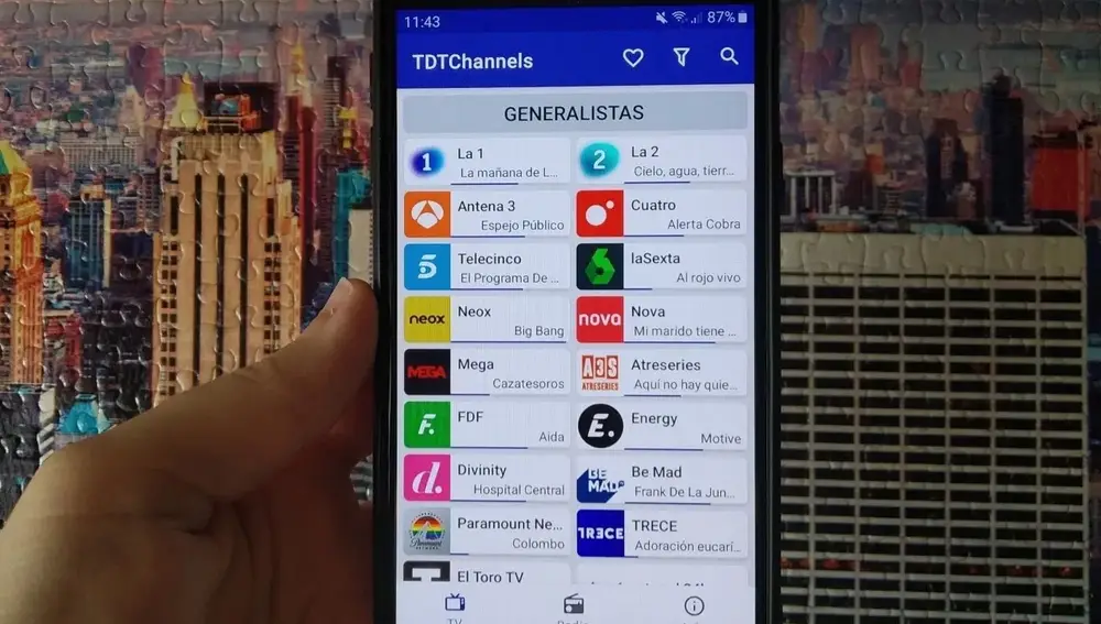 Página principal de TDTChannels