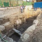 Imagen de los baños árabes que han salido a la luz en las obras de restauración del Palacio de Rubalcava, en Orihuela, Alicante