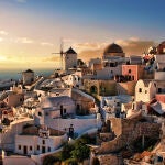 Oia al atardecer, Santorini, Grecia