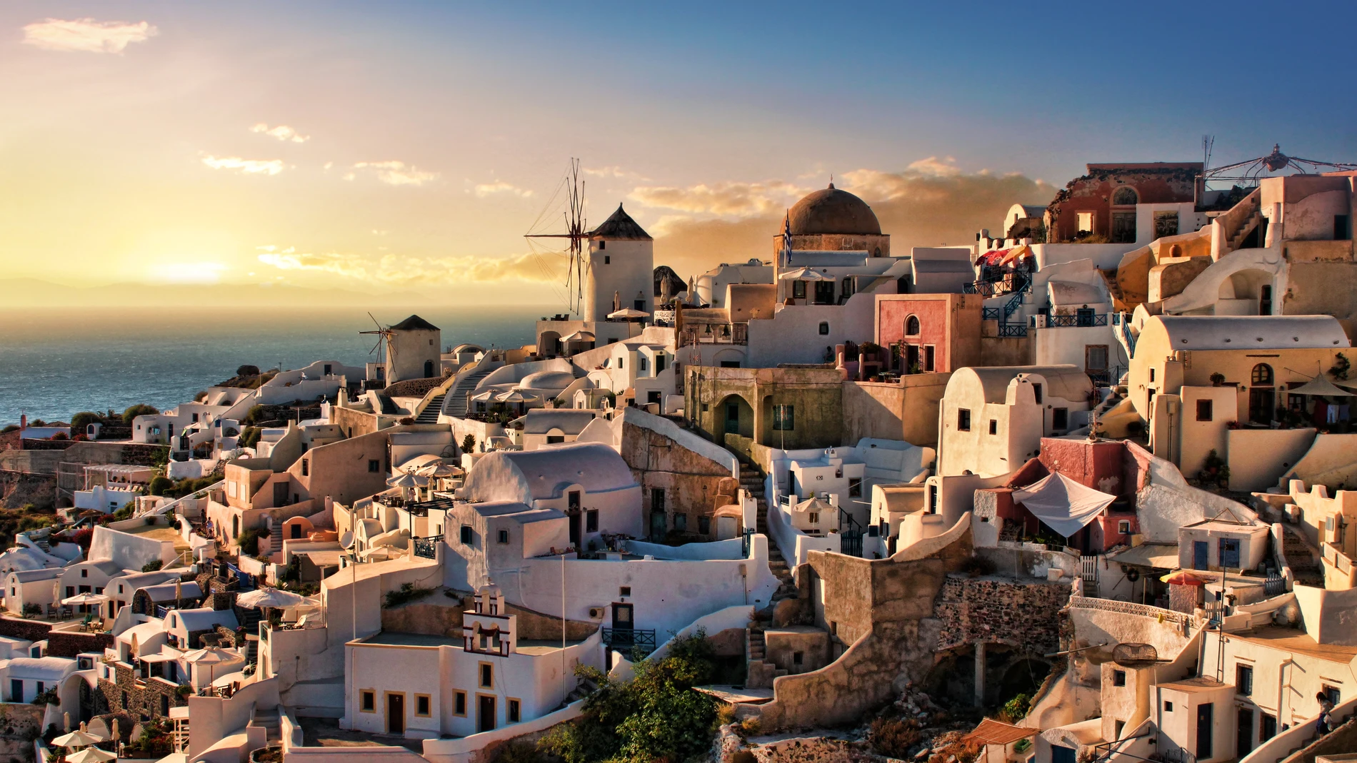 Oia al atardecer, Santorini, Grecia