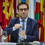 El ministro de Economía Carlos Cuerpo durante el Consejo Interterritorial de Internacionalización celebrado es
