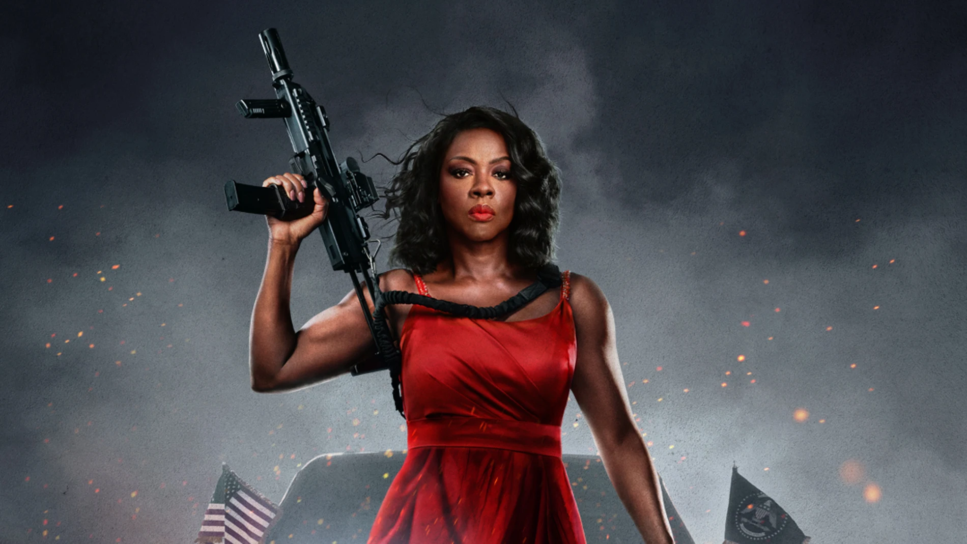 Viola Davis retratada casi como la libertad guiando al pueblo... estadounidense