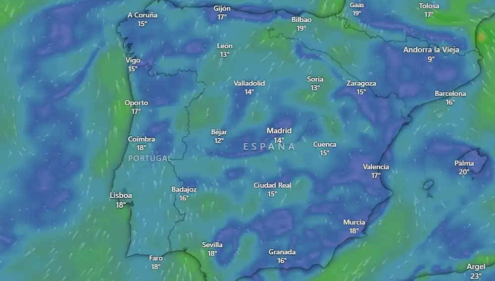 Previsión de lluvia para el sábado