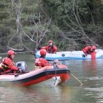 Labores de rescate en el río Carrión de Palencia