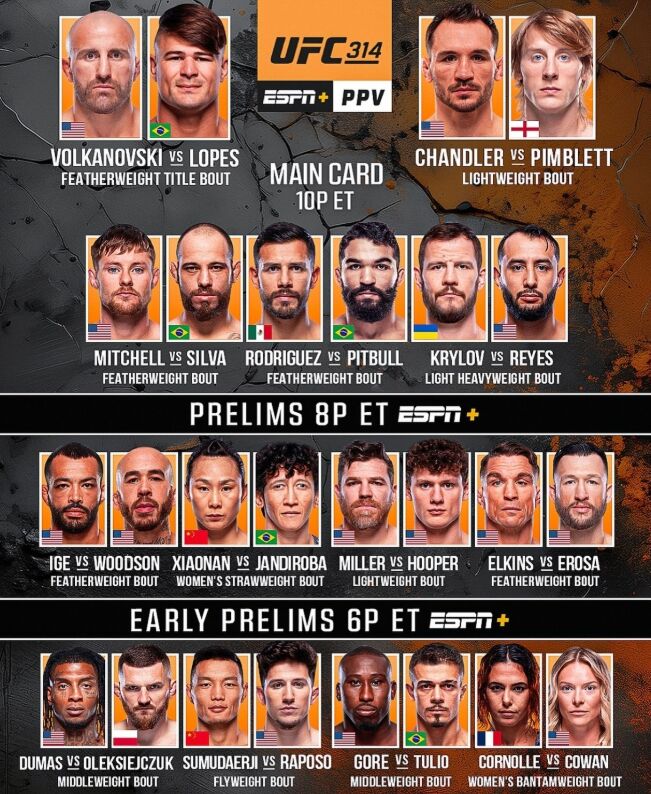 Cartelera UFC 314